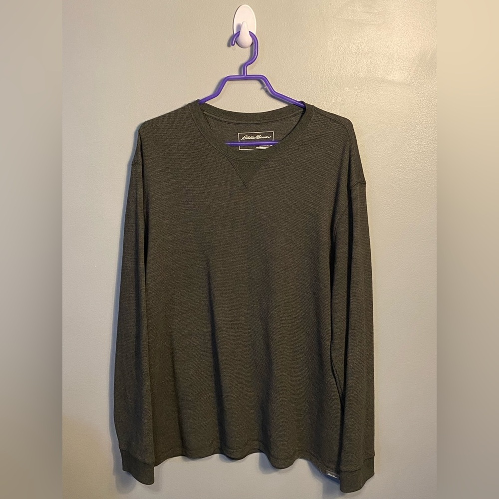 Eddie Bauer Men's Grey Long Sleeve Shirt
